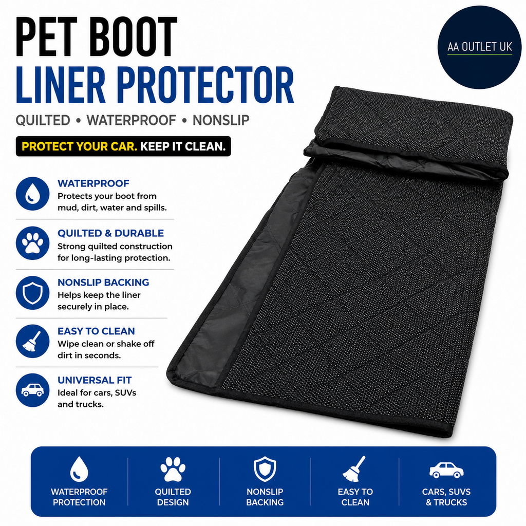 Pet Boot Liner Protector Quilted Waterproof Nonslip Car SUV Truck Black Design