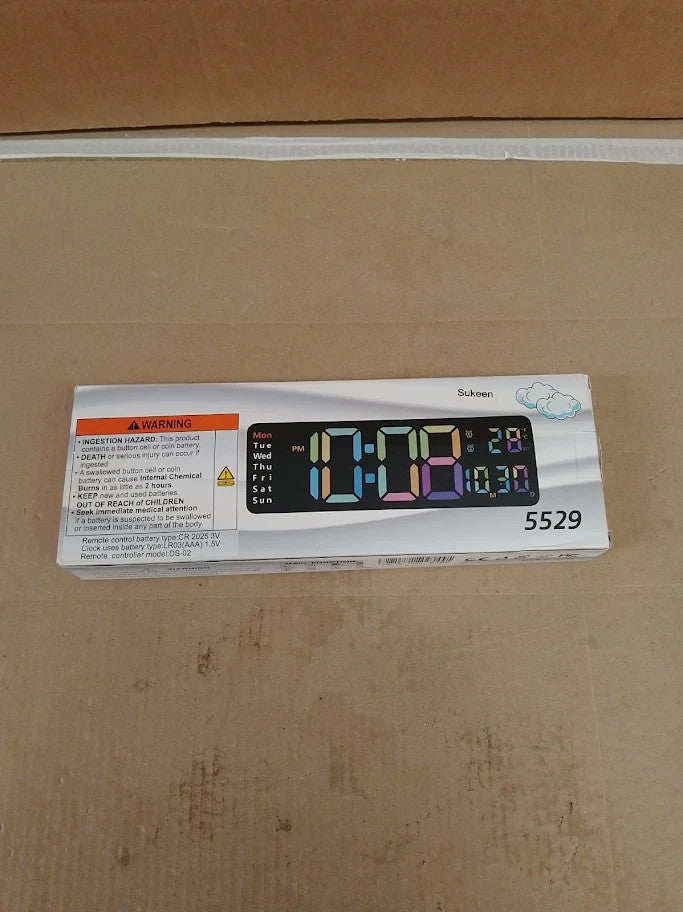 Sukeen Digital Wall Clock 13 Alarm Count Up Down 10Level Dimming New