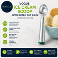 Vogue Ice Cream Scoop Green Cap 2.5 oz Aluminium 16 Portions Per Litre J089