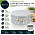 Cooksmart England Set Of 3 Cake Storage Tins British Designed Nesting Cake