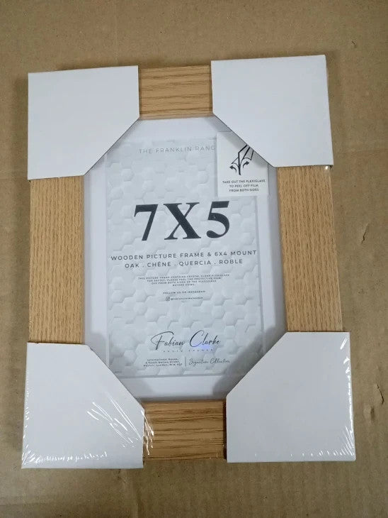Fabian Clarke London 7x5 Modern Oak Wooden Picture Photo Frame White New