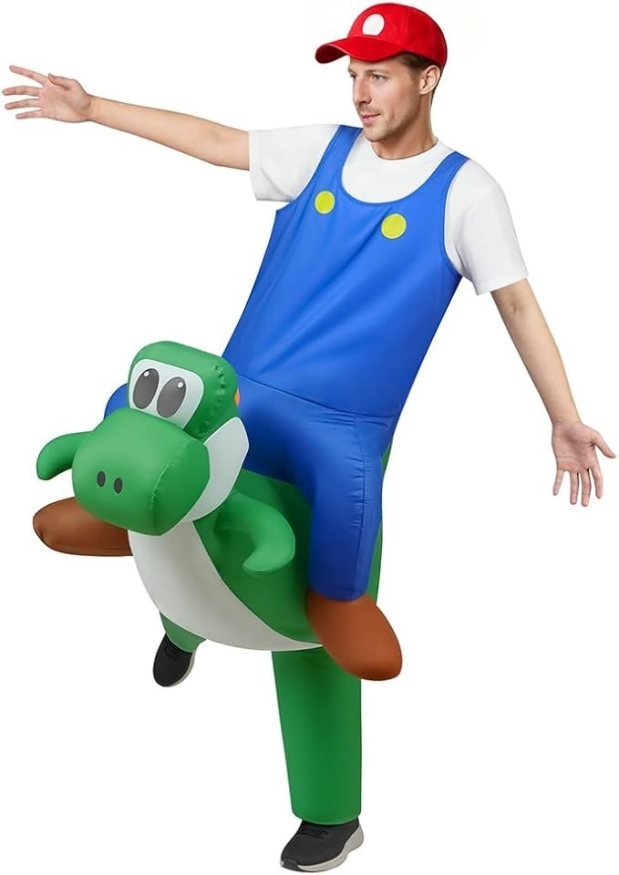Alaoo Inflatable Dinosaur Costume Adult Funny Ride On Green Halloween New