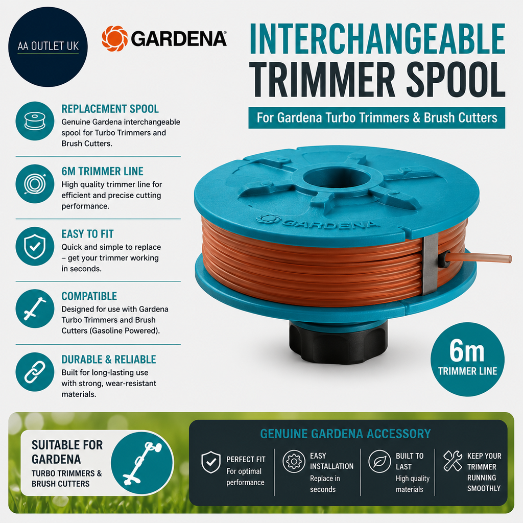 Gardena Interchangeable Spool Gardena Turbo Trimmers Brush Cutters Blue 6mm