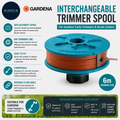 Gardena Interchangeable Spool Gardena Turbo Trimmers Brush Cutters Blue 6mm