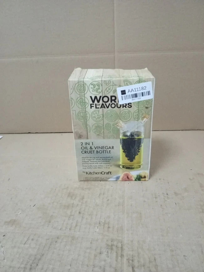 KitchenCraft World Flavours Oil Vinegar Dispenser Glass 2 In 1 Bottle Clear