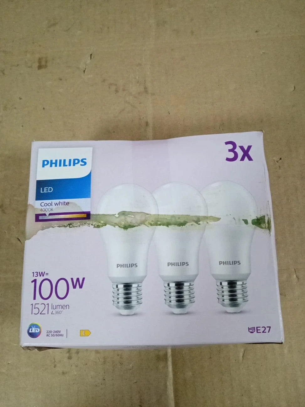 Philips LED Frosted A67 Light Bulb 100W 3 Pack Dimmable Home Indoor Lighting New