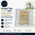 Ginger Ray White Gold Letters Numbers Home Decoration Wall Mount 25x25cm