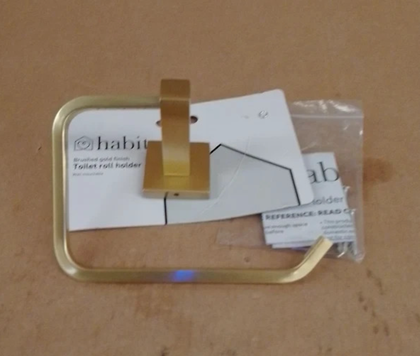 Argos Home Toilet Roll Holder Brushed Gold Bathroom Tissue Paper Holder New