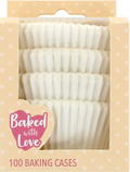 Baked Love White Cupcake Cases Baking Cups Greaseproof Paper Cases New