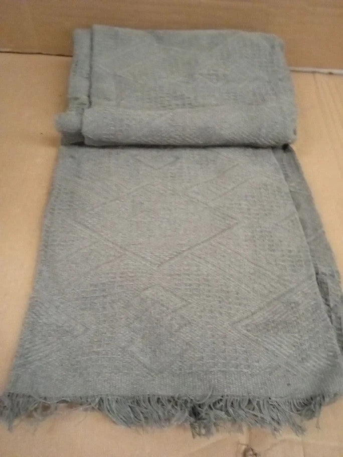 Vanjoroy Large Grey Sofa Throw Blanket With Tassels Single 2 Seater 180cm