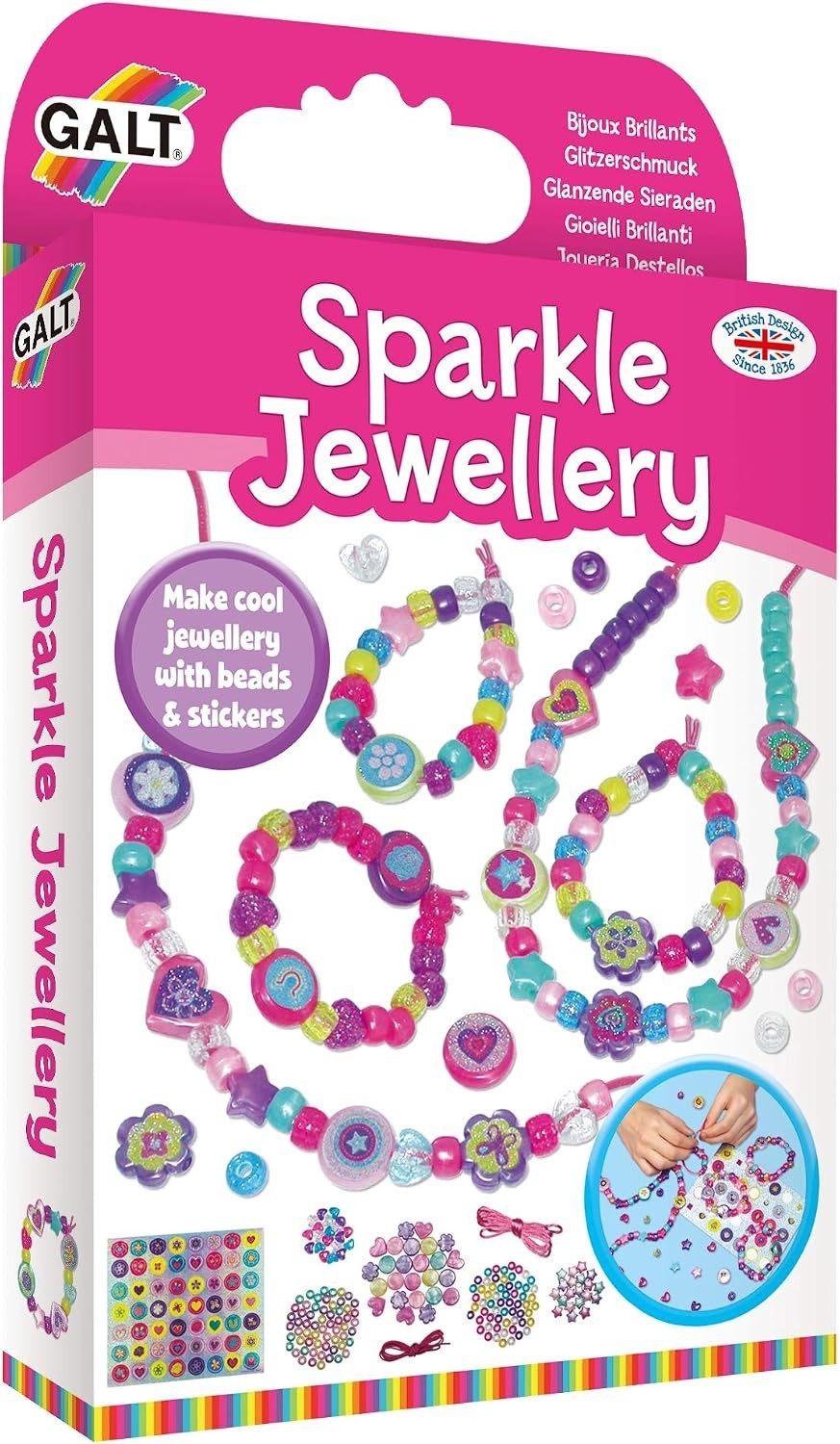 Galt Sparkle Jewellery Craft Kit Kids Necklace Bracelet Making Activity New