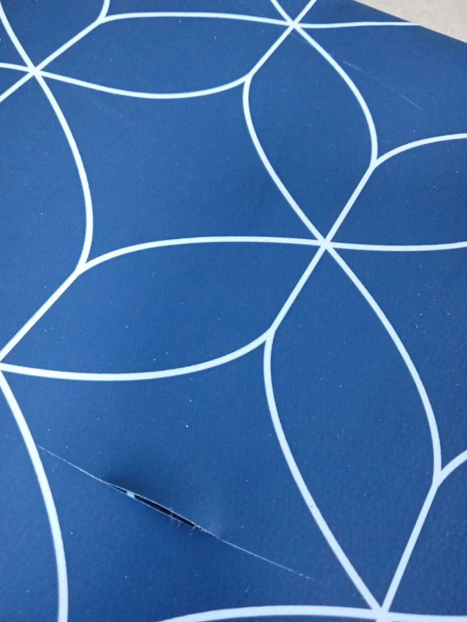 Dehaus Wipe Clean PVC Tablecloth Navy Geo Flow Vinyl Table Cover 200x140cm