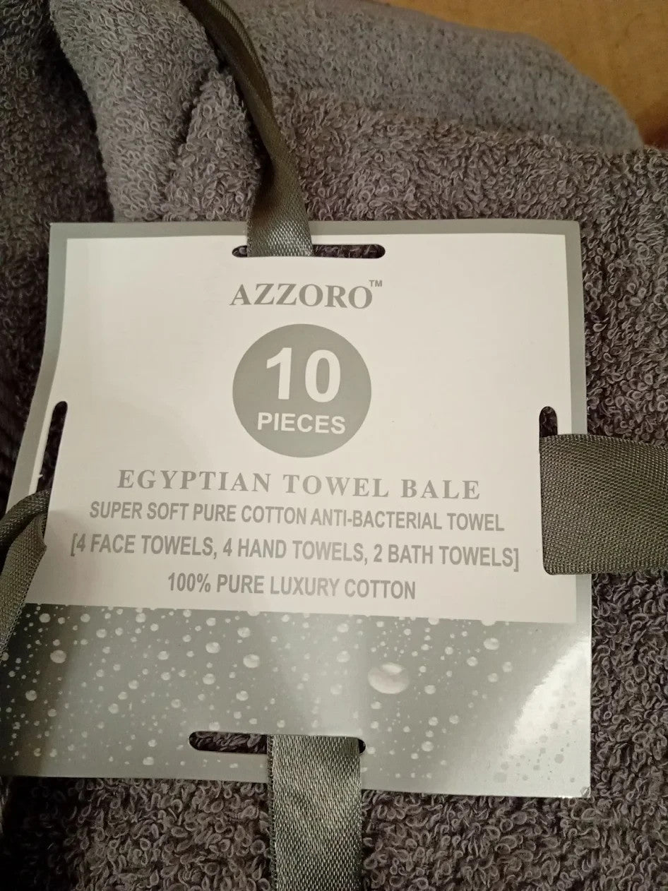 GC GAVENO CAVAILIA Towels Family Bale 10 Pieces 100% Egyptian Cotton Charcoal