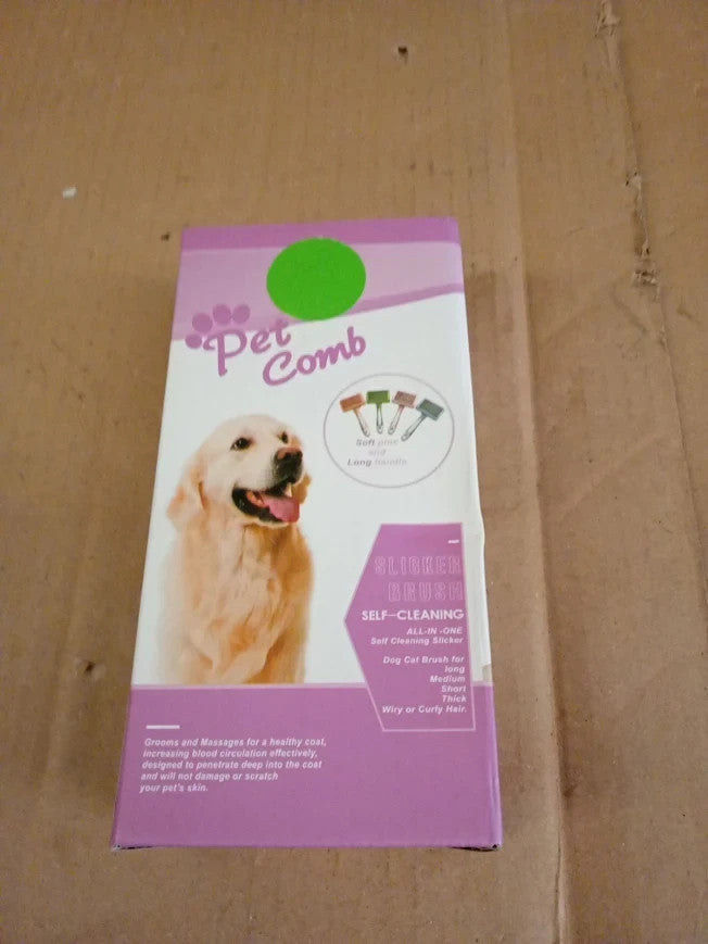 Vinabo Pet Dog Brush Cat Self Cleaning Slicker Removes Undercoat Green New