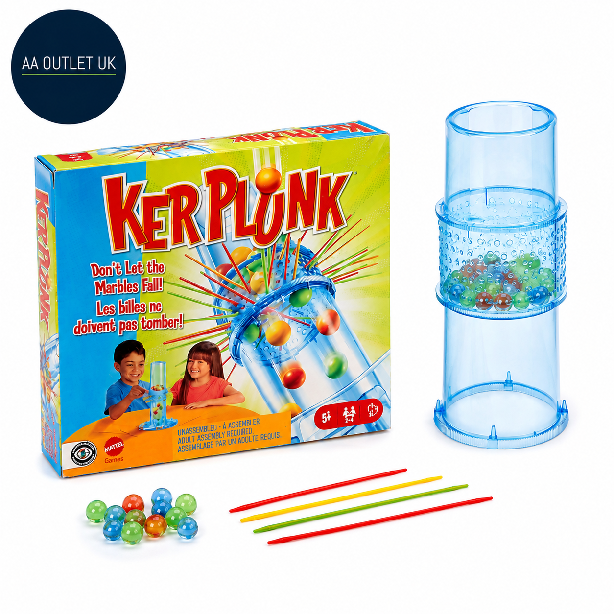 Mattel Ker Plunk Game Classic 2-4 Players Kids 5+ Years Old