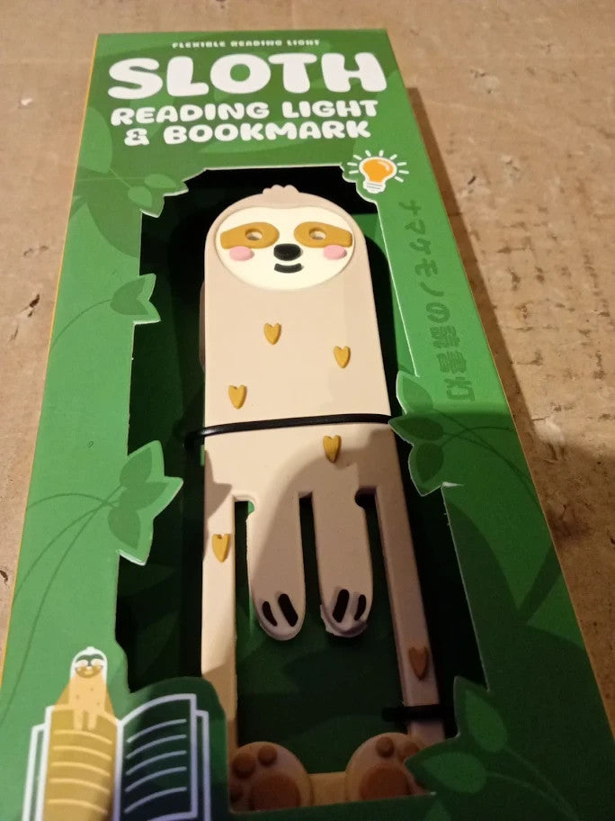 Gift Republic Book Buddy Sloth Reading Light Bookmark Flexible Led Light New