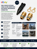 SWA CW20S Outdoor Cable Gland 20mm Pack Electrical Waterproof Connector Design