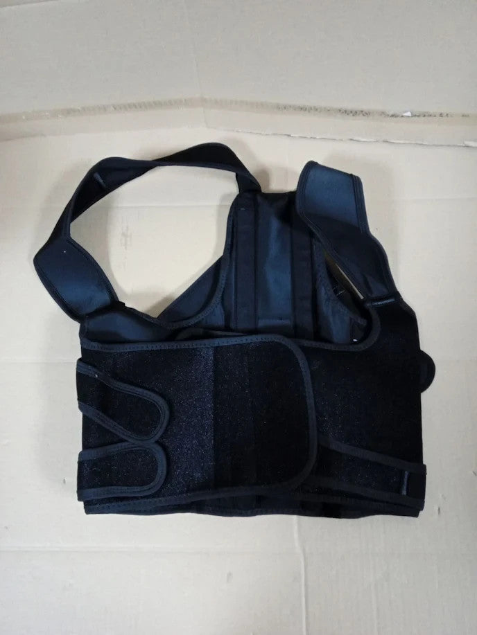 Back Support Brace Posture Corrector Adjustable Shoulder Neck Lumbar Belt M New
