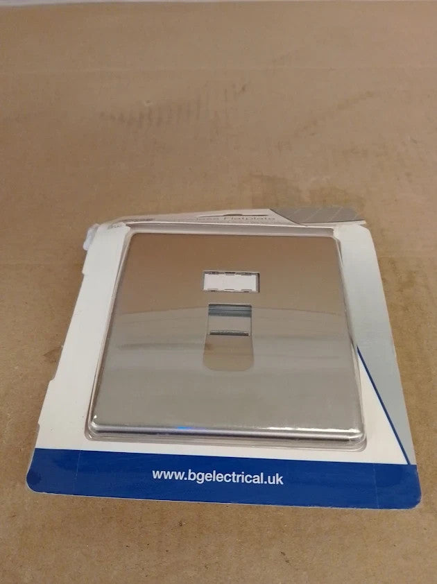 BG Electrical Screwless Flat Plate Single RG45 Data Outlet Socket New