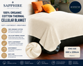 Sapphire Collection Pure Organic Cotton Thermal Soft Lightweight King 260x230cm