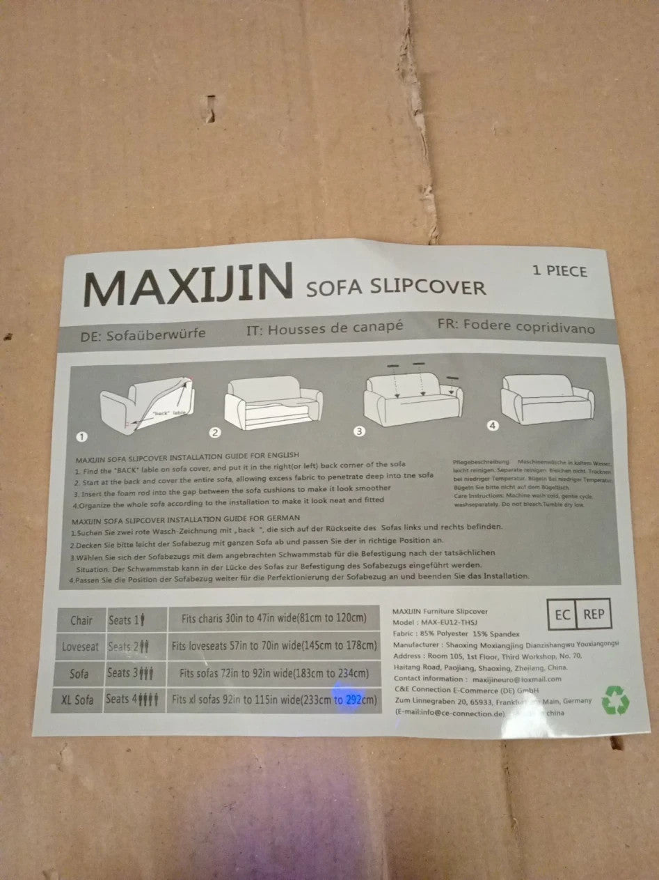 MAXIJIN Creative Jacquard Couch Covers 3 Seater Stretch Non Slip Light Blue