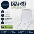 Rectangular Square Soft Close Toilet Seat Quick Release Loo Seat 42x36cm