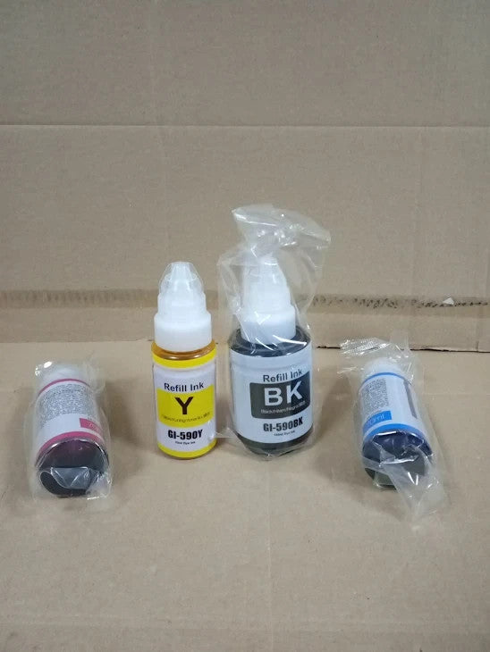 Go Inks Compatible GI 590 Ink Bottle Set 4 Pack Replacements 135ml/70ml New