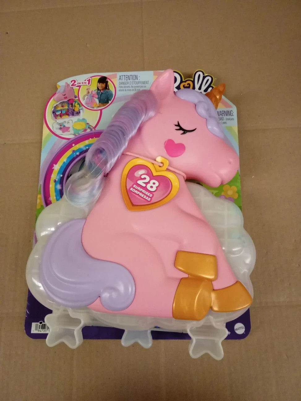 Polly Pocket Mini Toys Rainbow Unicorn Salon Styling Head Playset HMX18