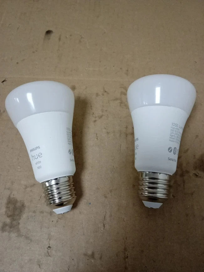 Philips Hue White Smart LED Bulbs E27 Bluetooth 1100 Lumen Twin Pack Alexa New