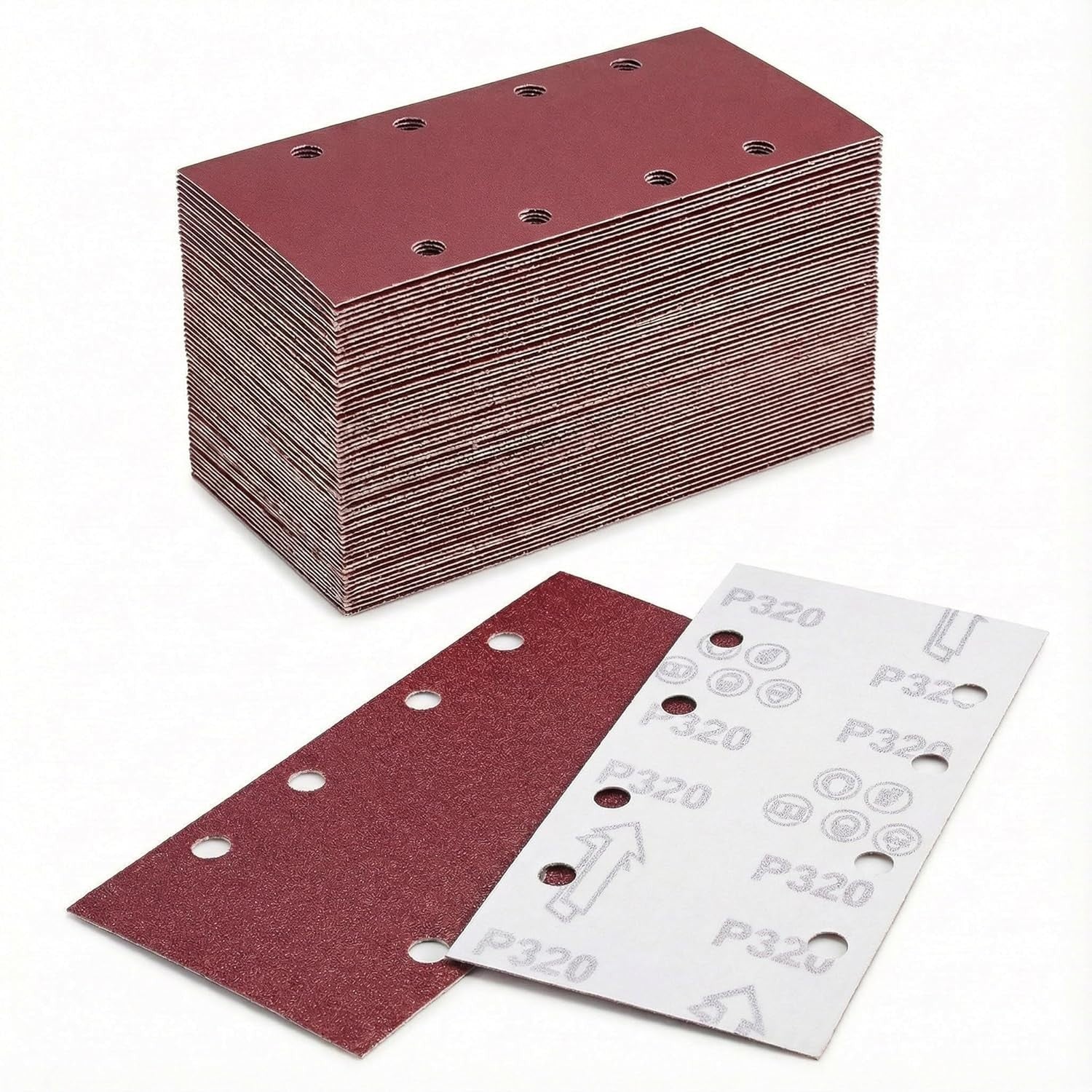 40 Pices Sanding Sheets Electric Sander Rectangle Pads 8 Holes 95x185mm Grits