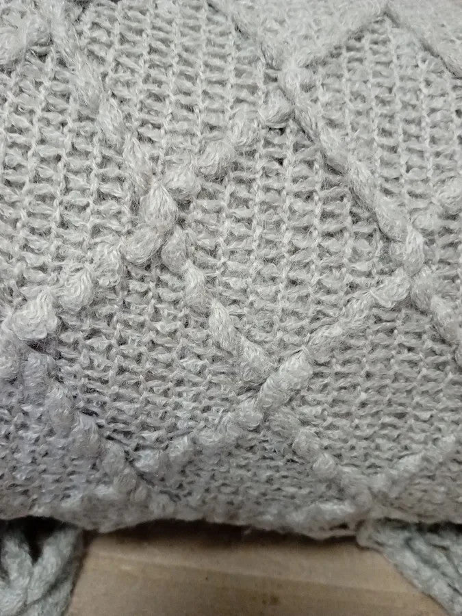 Crevent Farmhouse Knit Throw Blanket Couch Sofa Chair Bed 127x152cm Beige New