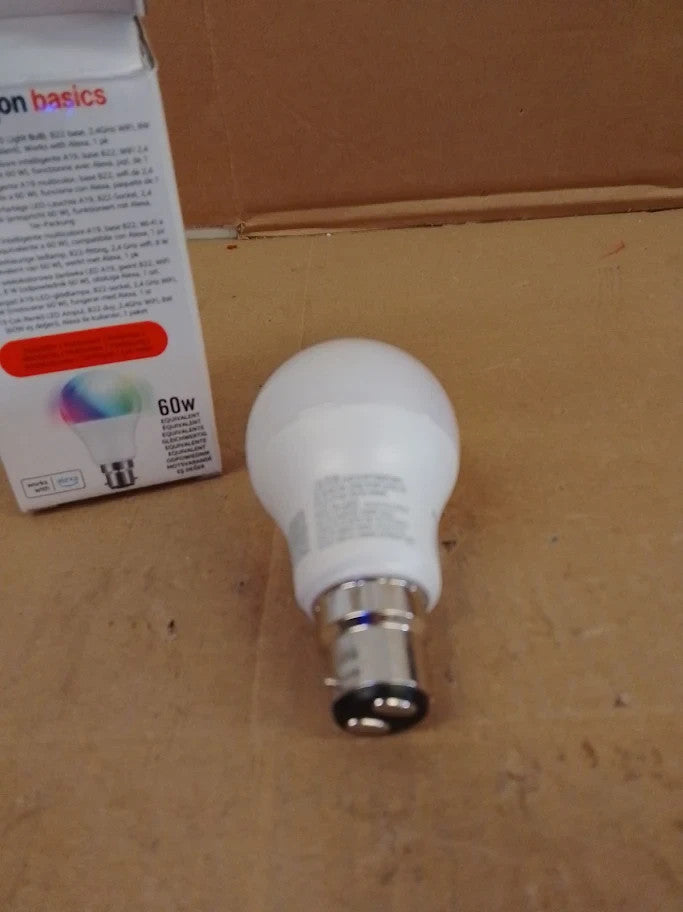 Amazon Basics Smart Multicolor LED Light Bulb B22 Base 8w Works Alexa New