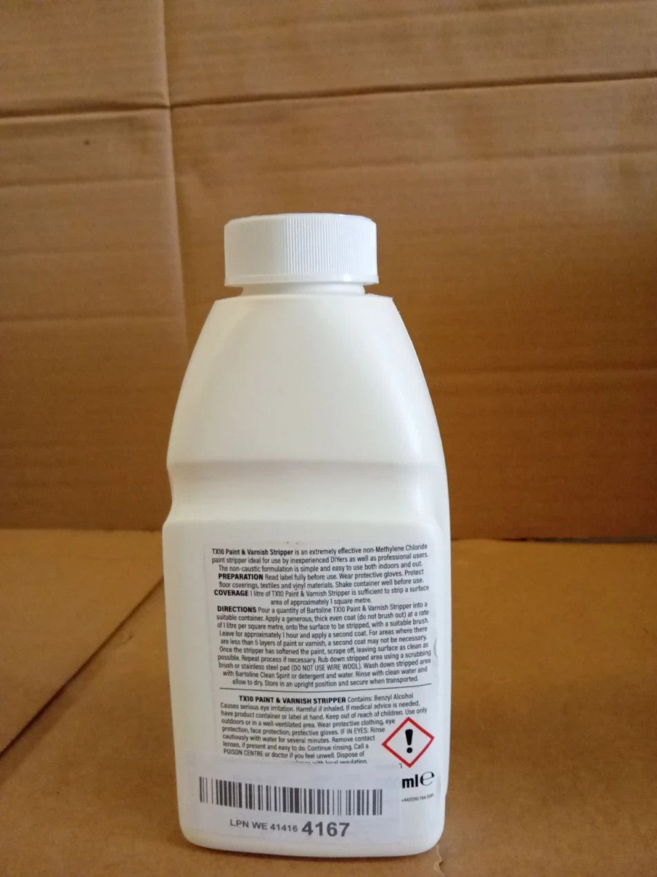 Bartoline TX10 Paint Varnish Stripper 500ml Extra Strong Non Caustic Remover