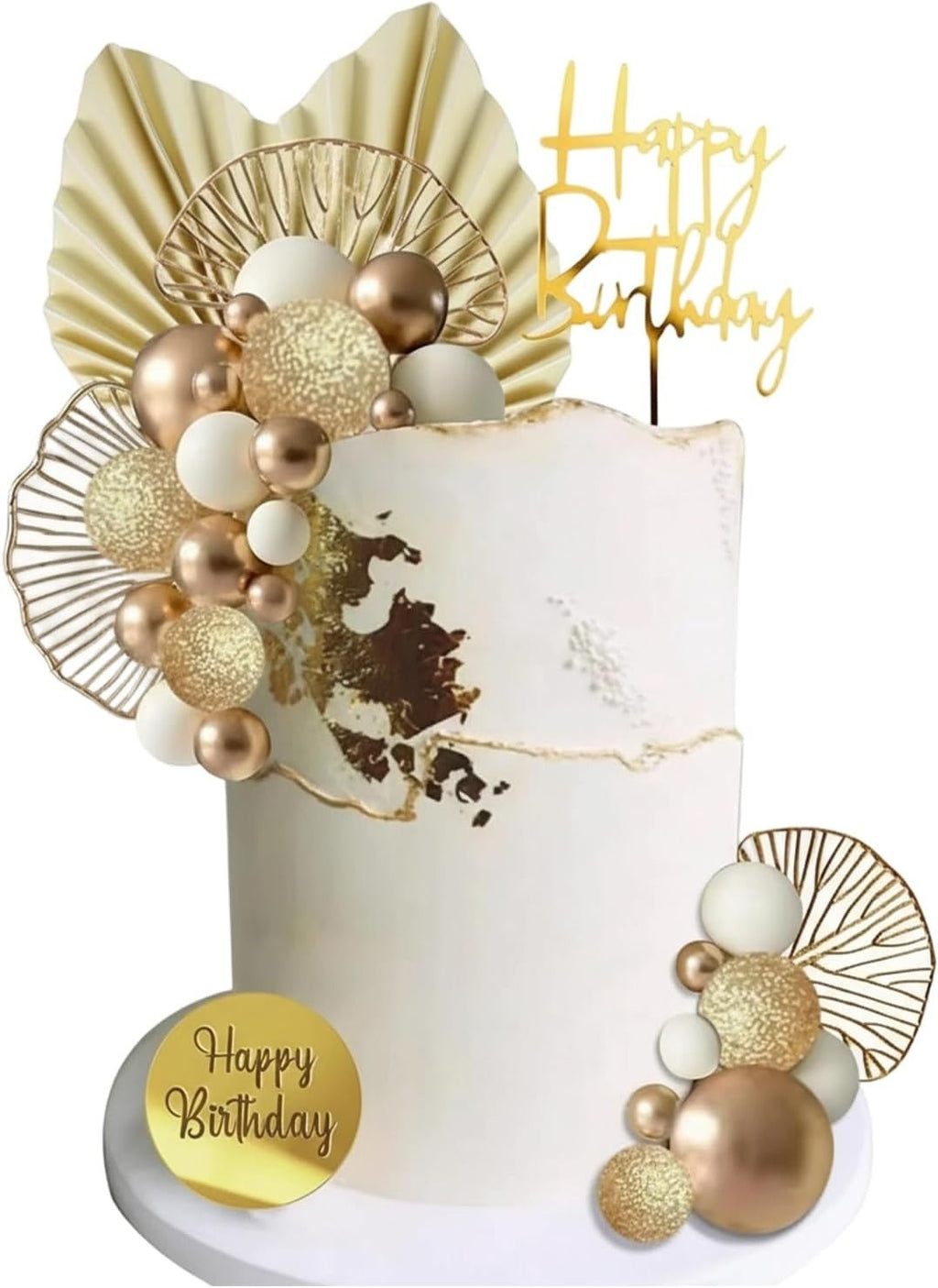 Gold Black Cake Topper Decorations Balls Decorating Set 1.57x0.39in New