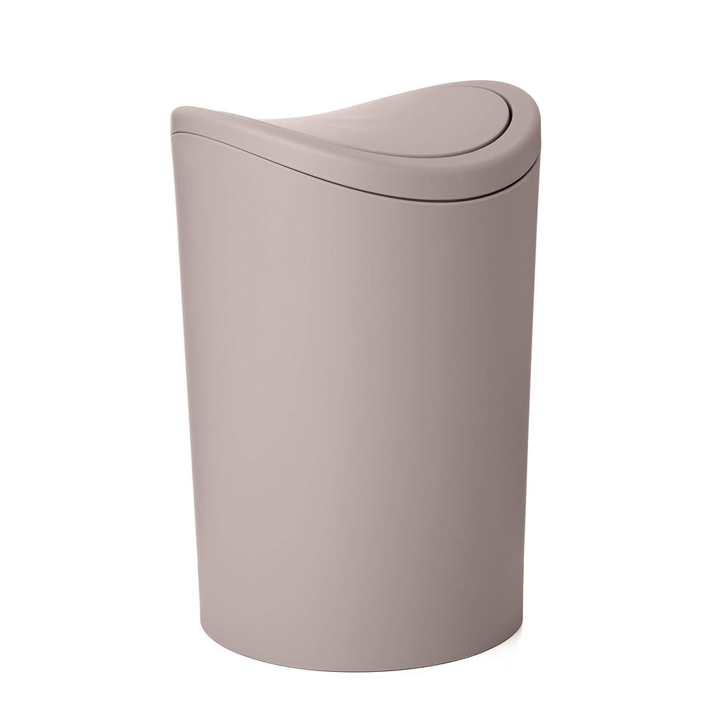 Tatay Bathroom Bin Swing Lid Compact Modern Design Durable Taupe 19x19x28cm New