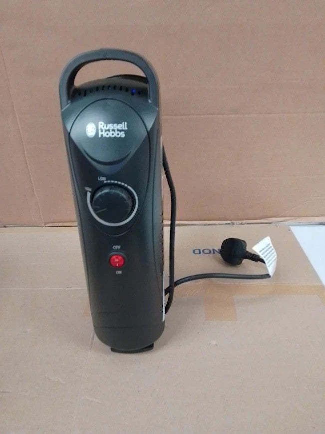 Russell Hobbs 650W Oil Filled Radiator 5 Fin Portable Electric Heater Black
