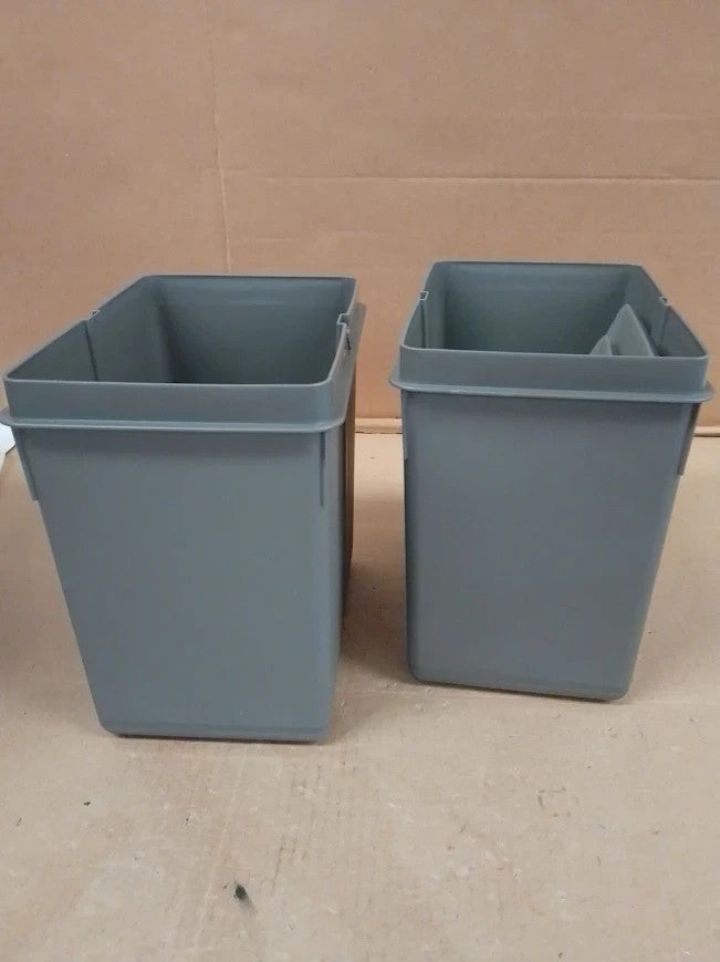Emuca Waste Sorting Cut Out Base 2pc Bins 216mm 6L Capacity Grey