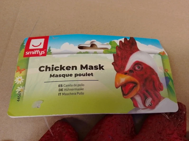 Smiffys Chicken Mask White Full Overhead Latex Party Animals Fancy Dress New