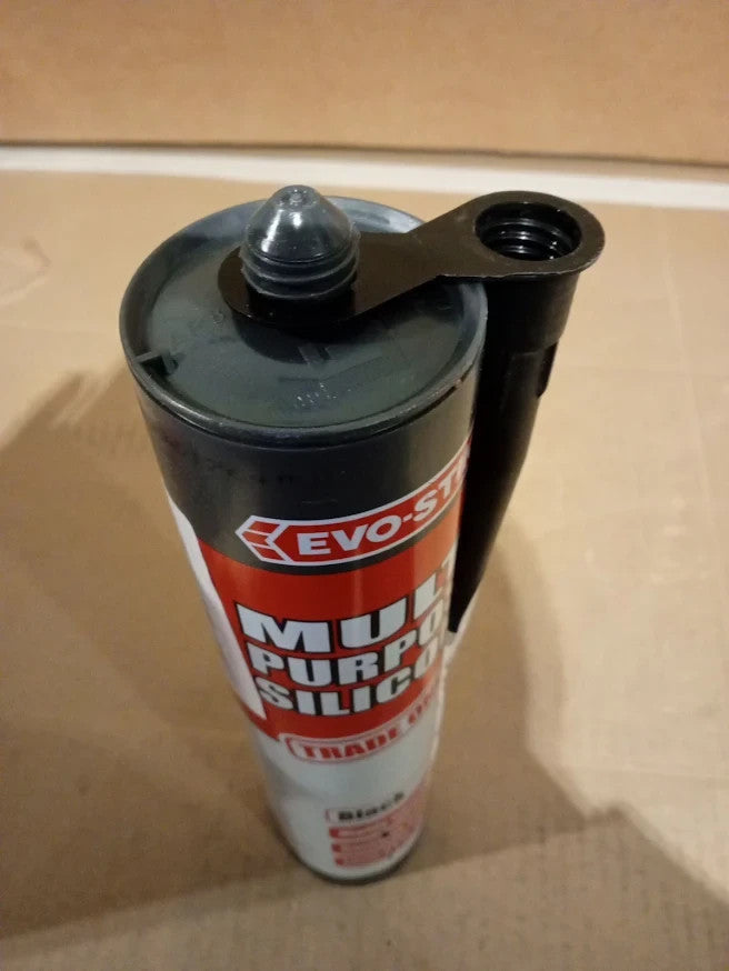 EVO STIK Multipurpose Silicone Sealant Black Waterproof Mould Resistant New