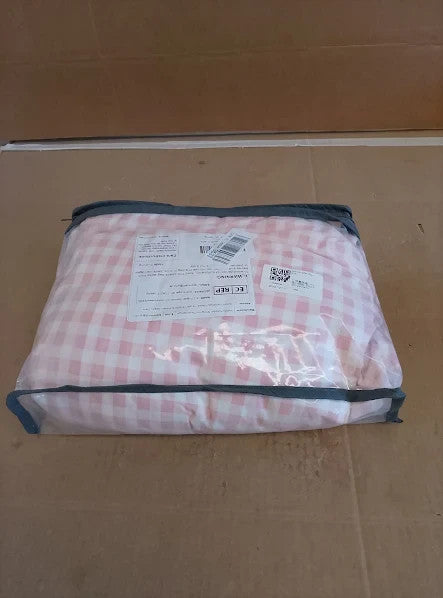 Michorinee Duvet Cover Set Pink White Plaid Pattern Double 50x75cm New