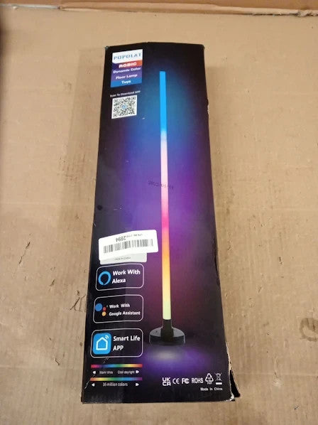 Popolat LED Floor Modern Standing Lamp RGB IC Smart Corner 50in Tall