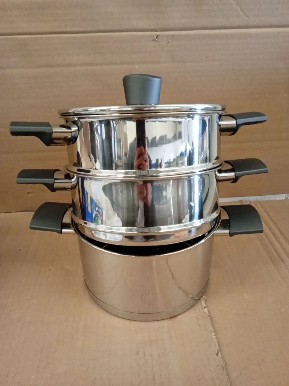 Russell Hobbs Excellence Steamer 18cm 2 Tier Stainless Steel Tempered Glass