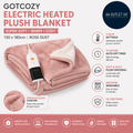 Gotcozy Electric Heated Soft Silky Plush Blanket Throw 130x180cm Washable Pink