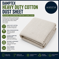 Damptex Heavy Duty Cotton Dust Sheet Reusable Decorating Painting Floor Cover