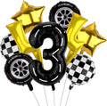 Race Car Birthday Balloons Number 3 Tyre Checker Balloons Race Car 3+ New