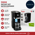 Swan SWD1004 Instant Hot Water Dispenser 1.5L Tank Capacity Two Button Operate