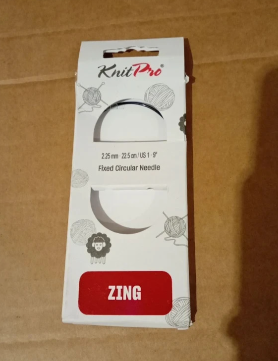 KnitPro Zing Fixed Circular Needles 9 Inch 22.5cm 2.25mm Knitting Design New