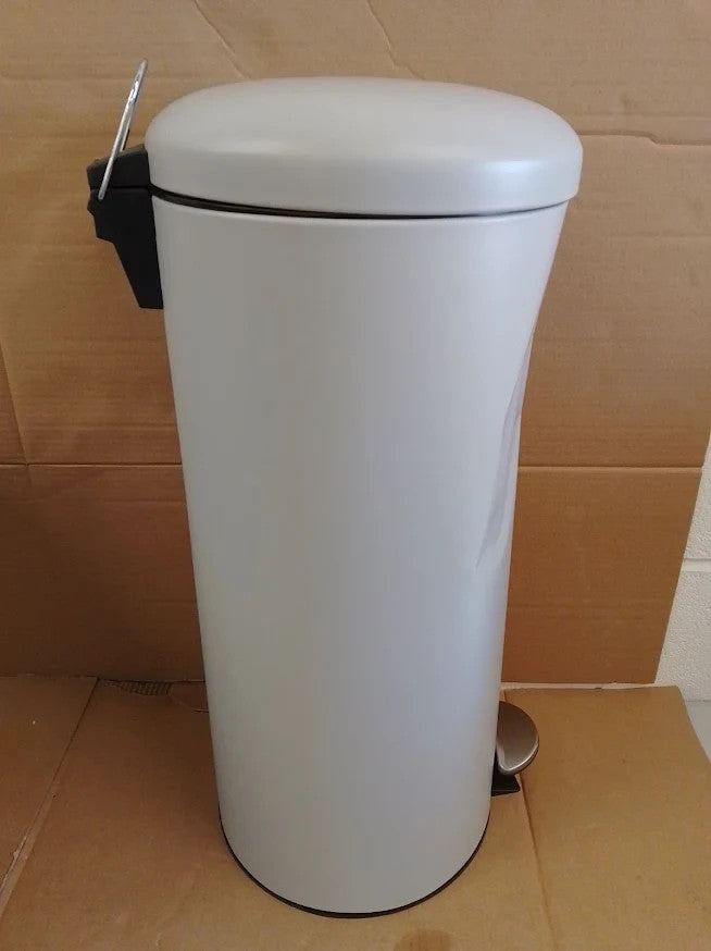 Habitat 30 Litre Round Kitchen Pedal Bin Matt Grey Waste Quality Design Durable
