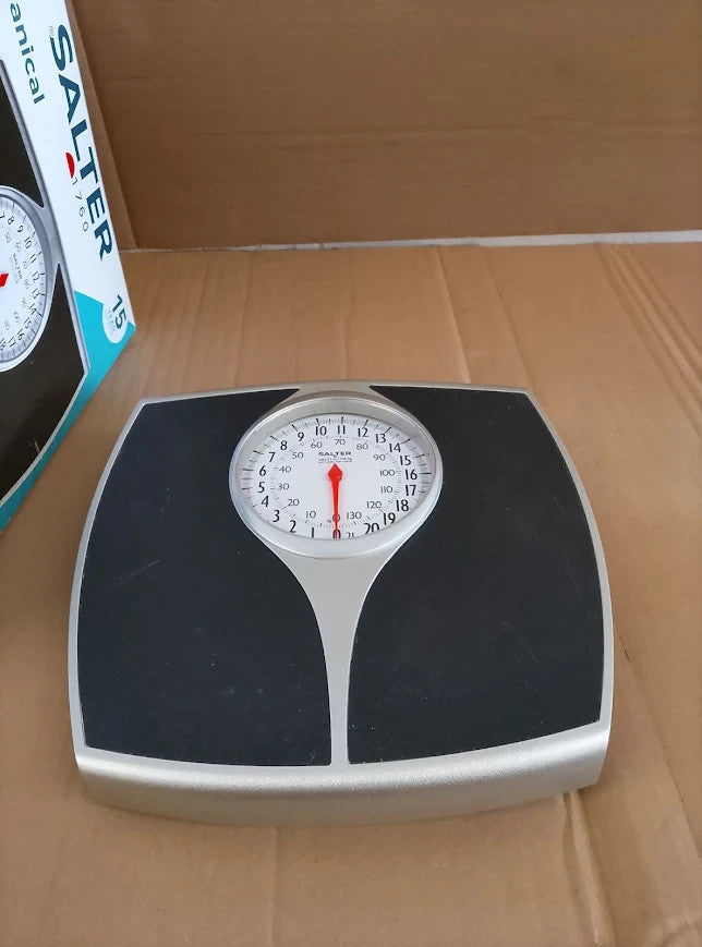 Salter Mechanical Bathroom Scales Black Easy Read Dial 5.5x30x30cm