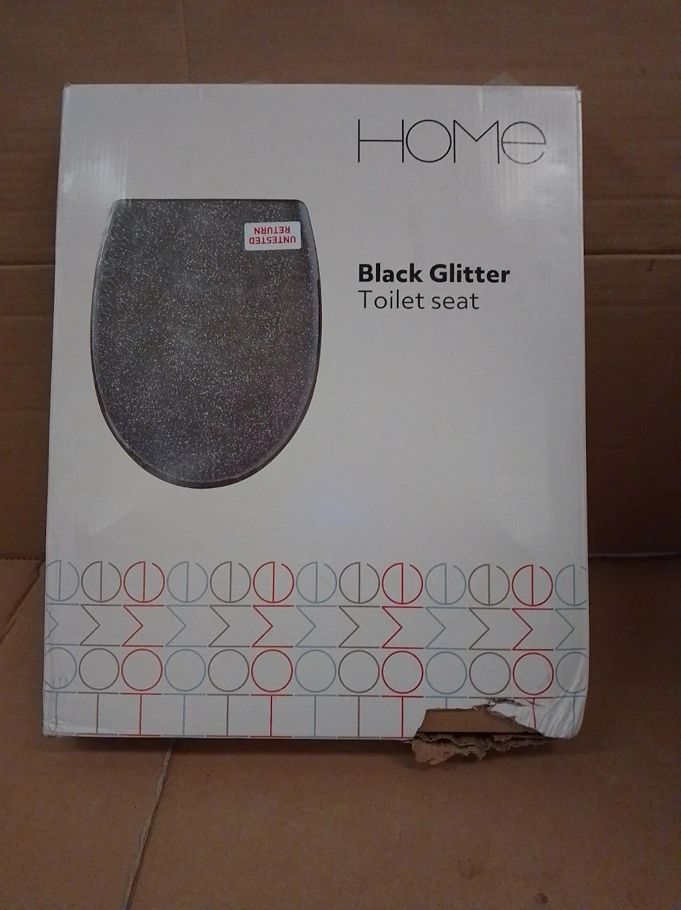 Argos Home Black Glitter Slow Close Toilet Seat Bathroom Replacement Design New